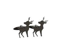 Pisacorbatas Stainless Steel Cartoon Deer Gold-plated Cufflinks, Halloween, Thanksgiving, Christmas, And New Year Gifts(Black)