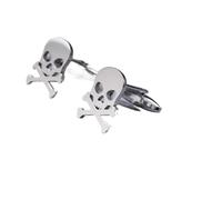 Pisacorbatas Stainless Steel Punk Pirate Skull Cufflinks Vintage Viking Skeleton Mens For Shirts Personality Rock Party Accessories(Silver)