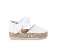 Pisamonas Alpargatas Bebé Bordado Inglés Lazo Talla 22 Color Blanco
