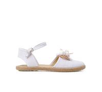 Pisamonas Alpargatas Ceremonia Lino con Lazo Rústico Size 33 Color Blanco