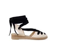 Pisamonas Alpargatas Cuña Goyescas con Cintas Talla 29 Color Negro