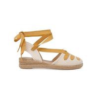 Pisamonas Alpargatas Cuña Goyescas con Cintas Talla 36 Color Mostaza