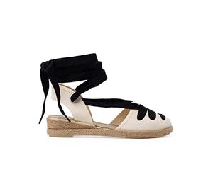 Pisamonas Alpargatas Cuña Goyescas con Cintas Talla 40 Color Negro