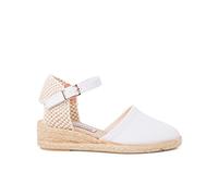 Pisamonas Alpargatas De Cuña Niña Y Mujer con Hebilla Talla 30 Color Blanco