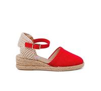Pisamonas Alpargatas De Cuña Niña Y Mujer con Hebilla Talla 33 Color Rojo