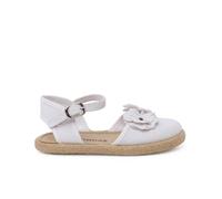 Pisamonas Alpargatas Flores Hebilla Fina Talla 23 Color Blanco