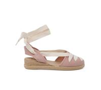 Pisamonas Alpargatas Lino Goyescas Cintas Crudo Y Cuña Talla 36 Color Rosa Palo