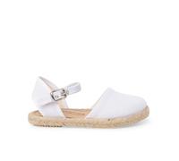 Pisamonas Alpargatas Lino Suela Plana Hebilla Talla 27 Color Blanco