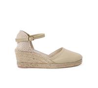 Pisamonas Alpargatas Mujer Cuña Alta Hebilla Talla 37 Color Beige