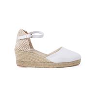 Pisamonas Alpargatas Mujer Cuña Alta Hebilla Talla 39 Color Blanco