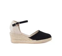 Pisamonas Alpargatas Mujer Cuña Alta Hebilla Talla 39 Color Negro