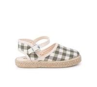 Pisamonas Alpargatas Niña Cuadro Vichy Hebilla Talla 23 Color Verde Oliva