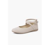 Pisamonas Merceditas Tipo Ante Tira Cruzada Hebilla Talla 37 Color Beige