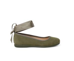 Pisamonas Bailarina Cintas Raso Cierre Pulsera Talla 31 Color Verde Oliva