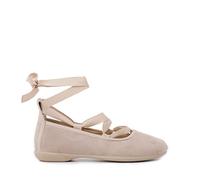 Pisamonas Bailarinas Efecto Ante Cintas Talla 35 Color Beige
