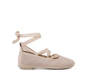 Pisamonas Bailarinas Efecto Ante Cintas Talla 39 Color Beige