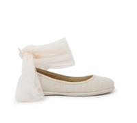 Pisamonas Bailarinas Lino Pulsera Y Lazo Tul Talla 37 Color Crudo