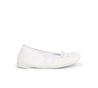 Pisamonas Bailarinas Niña Elástico Manoletina Tela Lazo Talla 25 Color Blanco