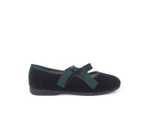 Pisamonas Mercedita Terciopelo Lazo Faya Niña Talla 30 Color Verde
