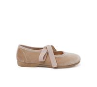 Pisamonas Mercedita Terciopelo Lazo Faya Niña Talla 37 Color Beige