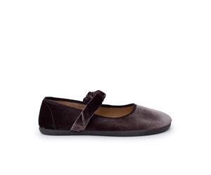 Pisamonas Merceditas Barefoot Terciopelo Tira Fruncida Talla 41 Color Gris