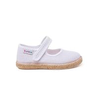 Pisamonas Merceditas Lino Suela Alpargata Cierre Adherente Talla 28 Color Blanco