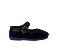 Pisamonas Merceditas Terciopelo Hebilla Oro Viejo Talla 25 Color Azul Marino