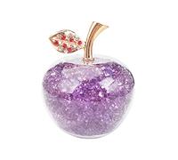 Pisapapeles de cristal colorido para manualidades con piedra natural de diamante, decoración del hogar, figuras de frutas, recuerdo, lila, 80 mm