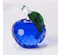 Pisapapeles de cristal facetado de manzana de cristal para regalos, manualidades, arte y colección, decoración de Navidad, azul, 40 mm