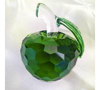 Pisapapeles de cristal facetado de manzana de cristal para regalos, manualidades, arte y colección, decoración de Navidad, verde, 40 mm