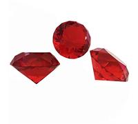 Pisapapeles de diamantes de cristal rosa lila de 30 mm a 150 mm, joya gigante para feliz cumpleaños, boda, fiesta, decoración, juguetes de regalo, 80 mm, 1 pieza, rojo