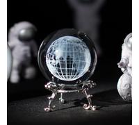 Pisapapeles de galaxia grabado en 3D con soporte de metal, globo de exhibición de cristal, 60 mm, en diseño transparente