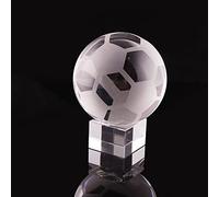 Pisapapeles de vidrio Crystalball de 30/40 mm, fútbol, baloncesto, tierra, galaxia, miniaturas, Feng Shui, manualidades para regalos, decoración del hogar, fútbol, 40 mm con base