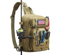Piscifun Bolsa de Pesca Impermeable para Uso al Aire Libre Bolsa de Almacenamiento Duradera Multifuncional para Camping Senderismo Ciclismo Viaje Caqui