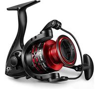 Piscifun Carretes giratorios de Llama, Peso Ligero, Ultra Suave, Potente, Carrete de Pesca Giratorio, Negro y Rojo, Serie 4000