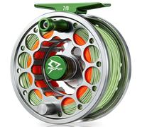 Piscifun Sword - Carrete de Pesca con Mosca con línea, Carrete de Mosca de aleación de Aluminio mecanizado CNC precargado, Peso Ligero y diseño Resistente a la corrosión, 7/8 WT plomizo