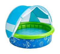 Piscina con toldo, protección solar plegable, actividades acuáticas, piscina para niños al aire libre, para patio trasero, parque, jardín, preescolares, niños, estudiantes y niñas