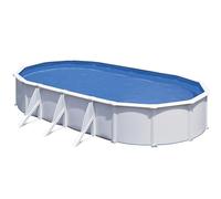 Piscina de Acero Elevada,Ovalada con Aspecto Acero Blanco. Piscinas Desmontables para Jardín 730 x 375 x 120 cm - Piscina Gre KIT730ECO Fidji.