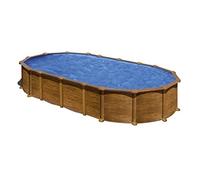 Piscina de Acero Elevada,Ovalada con Aspecto Madera. Piscinas Desmontables para Jardín. 730 x 375 x 132 cm - Piscina Gre KITPROV7388WO Amazonia.