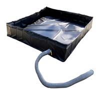 Piscina de agua cuadrada, 80 x 80 x 12 cm, base de ducha plegable para camping, bandeja de ducha portátil, colector de agua de tienda de campaña al aire libre, lavabo, tubo de drenaje y conector
