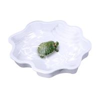 Piscina de baño y plato de agua de reptil Extra-Gros - Cuenco de alimentación de diseño de rampa para tortugas, geckos, serpientes, dragones barbudos y lagartos | Adorno de acuario para ropa