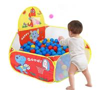 Piscina de bolas para niños - poliéster 60 x 40 x 120 cm, parque infantil plegable | Parque infantil plegable con canasta de baloncesto, interior, exterior, cumpleaños, Navidad | Acción de Gracias
