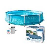 Intex piscina desmontable redonda metal frame beachside con depuradora