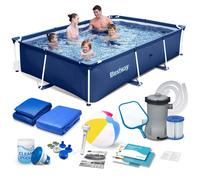 Piscina de jardín con estructura 259x170x61 cm, conjunto 15 en 1 Bestway 56403N