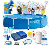 Piscina de jardín con estructura 305 x 76 cm 15 en 1 INTEX 28202 + máquina de burbujas GRATIS