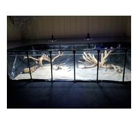 Piscina de lona de PVC para acuario con marco de acero, panel de visualización transparente para exhibición de koi y peces dorados, pecera duradera