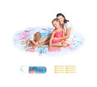 Piscina de playa de alquiler pequeños - 2 "en remo, alfombra de agua plegable | Cubierta exterior antideslizante para ellos, superficies de juego inflable para juegos de patio trasero