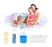 Piscina de playa para niños pequeños - piscina de agua inflable compacta, fácil de transportar | Estera de juego impermeable de verano con bolsa de viaje para niños pequeños para disfrutar de