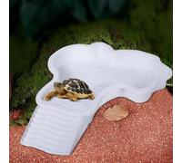Piscina de Tortuga - 13,78 x 11,22 x 1,69 Zollabs Reptiles Estanque de Agua | Caja de baño Resistente de no tóxico con rampa | Piscina para Tortugas - Vida útil del terrario de Acuario