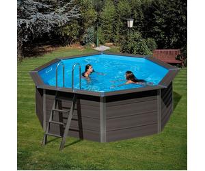 Piscina de WPC Avantgarde (Ø x Al: 410 x 124 cm, Gris oscuro, 11.000 l)